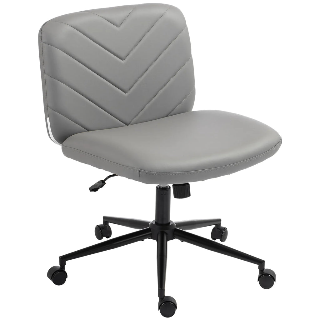 Home Office Desk Chair Height Adjustable Swivel Chair Cross Legged Wide Seat Swivel Wheels Grey