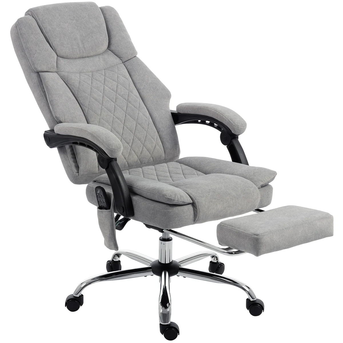 HOMCOM Office Chair with 6-Point Vibration Massage and Heat, Executive Computer Desk Chair with High Back, Reclining, Grey