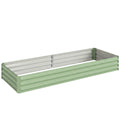 Outsunny Metal Raised Garden Bed Planter Box Outdoor Planters for Growing Flowers, Herbs, Green, Light Green