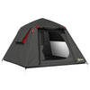 Outsunny Camping Tent 3000mm Waterproof Tent with 2 Doors, Dark Grey and Red