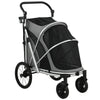 PawHut Dog Stroller, Easy Folding Pet Stroller for Small and Medium Dogs with Shock Absorption, Maximum Load 20 kg, Grey