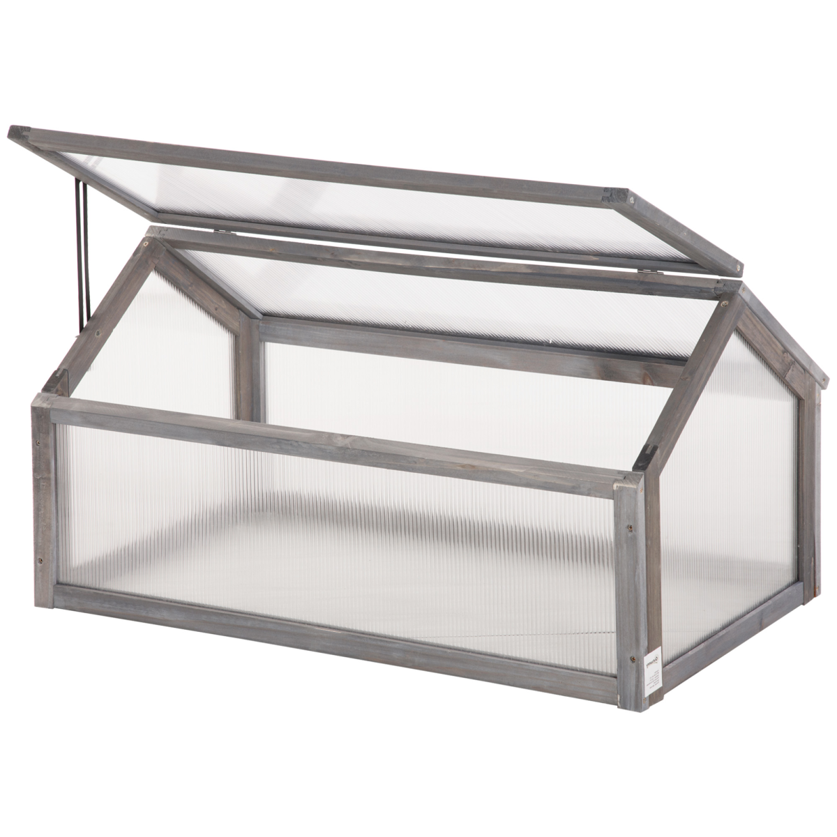Wooden Cold Frame Greenhouse PC 90 x 52 x 50cm, Grey House