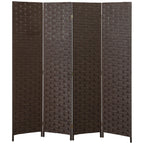 Wave Fibre Freestanding Folding Privacy Screen Panels, Room Divider, Dark Brown