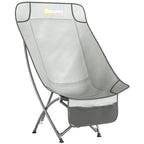Outsunny Camping Chair for Adults Heavy Duty Folding Camp Chair with Side Pocket and Carry Bag Light Grey