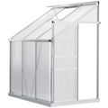 6 x 4ft Polycarbonate Greenhouse Aluminum Roof Vent, Rain Gutter Sliding Door