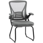 Office Chair, Ergonomic Desk Chair No Wheels with Mesh Backrest and Steel Legs for Home Conference Room, Dark Grey