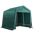 Outsunny 8 x 6.5 ft Outdoor Garden Storage Shed, Waterproof Bike Tent with Double Roll-up Zipper Door for Garden Tools, Green