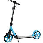 One-click Folding Kick Scooter for 14 w/ Adjustable Handlebar, Push Scooter with Kickstand, Dual Brake System, Blue