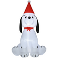 6ft Inflatable Christmas Puppy Dog Wearing Santa Hat Lighted Outdoor Indoor