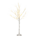4ft Artificial White Birch Tree Light 72 Warm White Pre-Lit LED Light