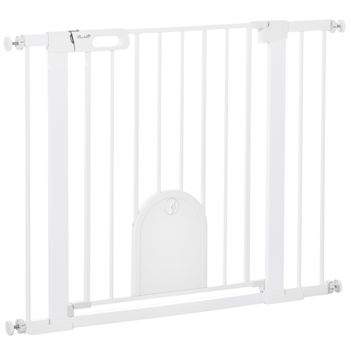 75-103 cm Pet Safety Gate Pressure Fit Stair with Small Door Double Locking