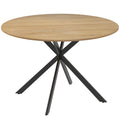 Dining Table for 4, 120 cm Industrial Kitchen Table with Wood Effect Tabletop and Steel Legs, Oak