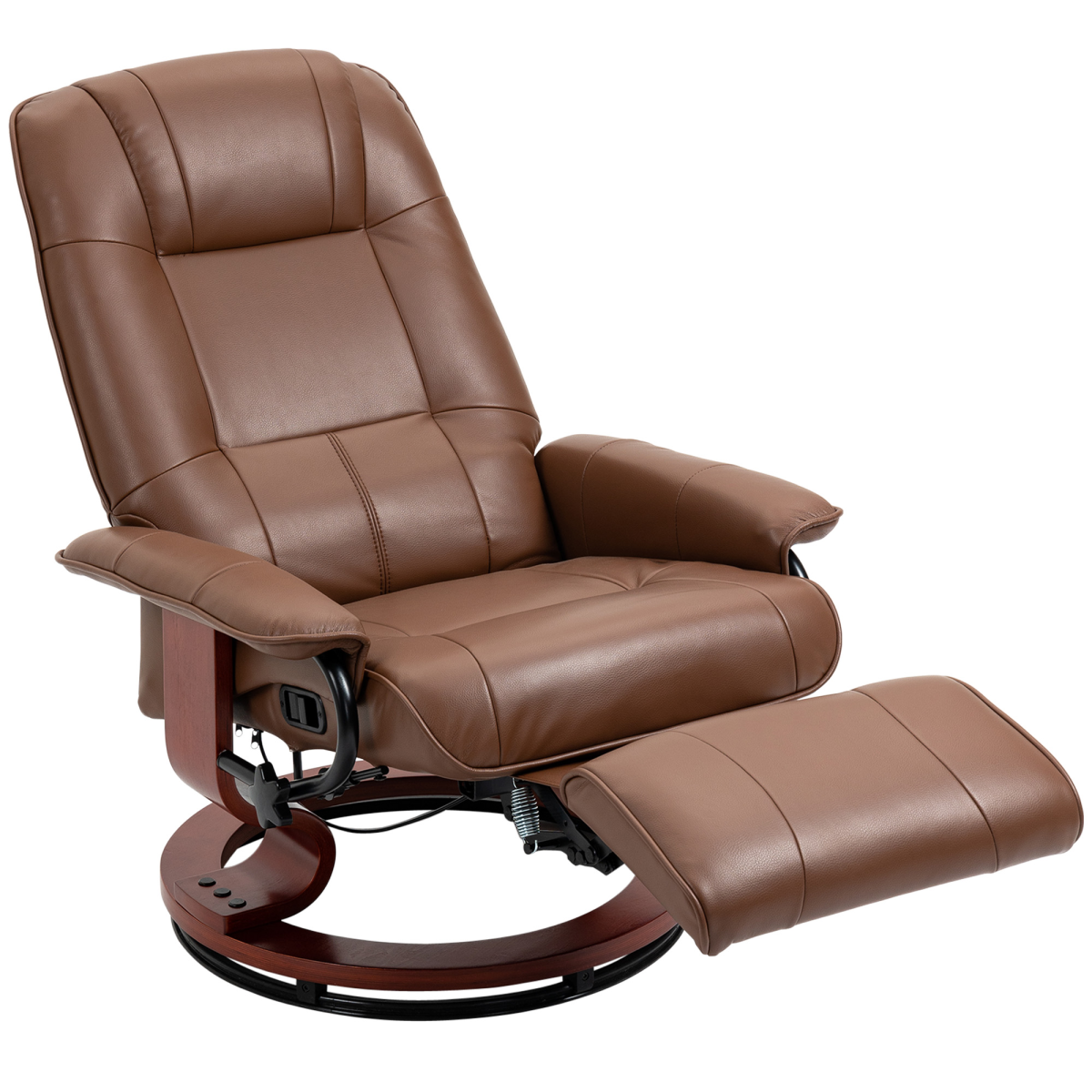 Ergonomic Office Recliner Sofa Chair PU Leather Armchair Lounger Brown