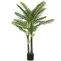 Artificial Palm Tree with 16 PEVA Leaves, 150cm Decorative Artificial Plant with Pot and Moss Effect, Green