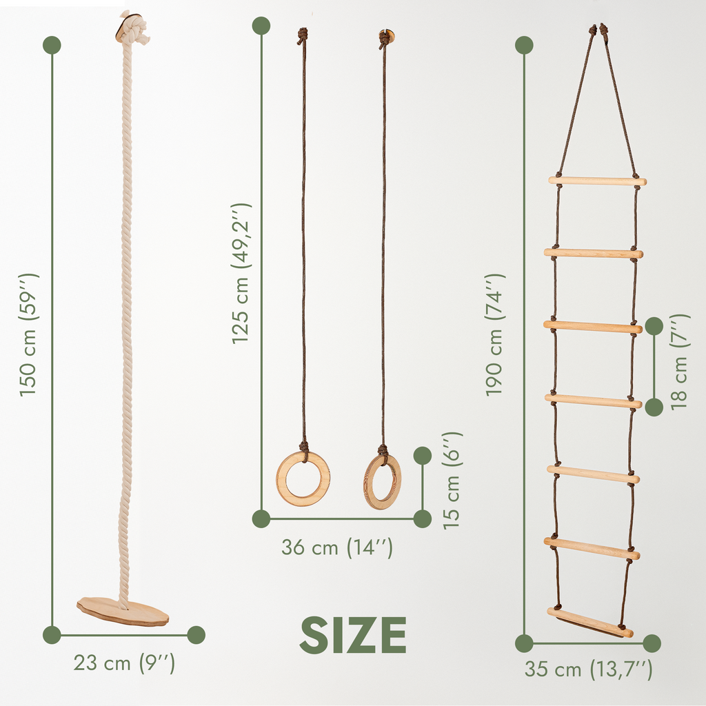 Wooden 3-in-1 Swing Set