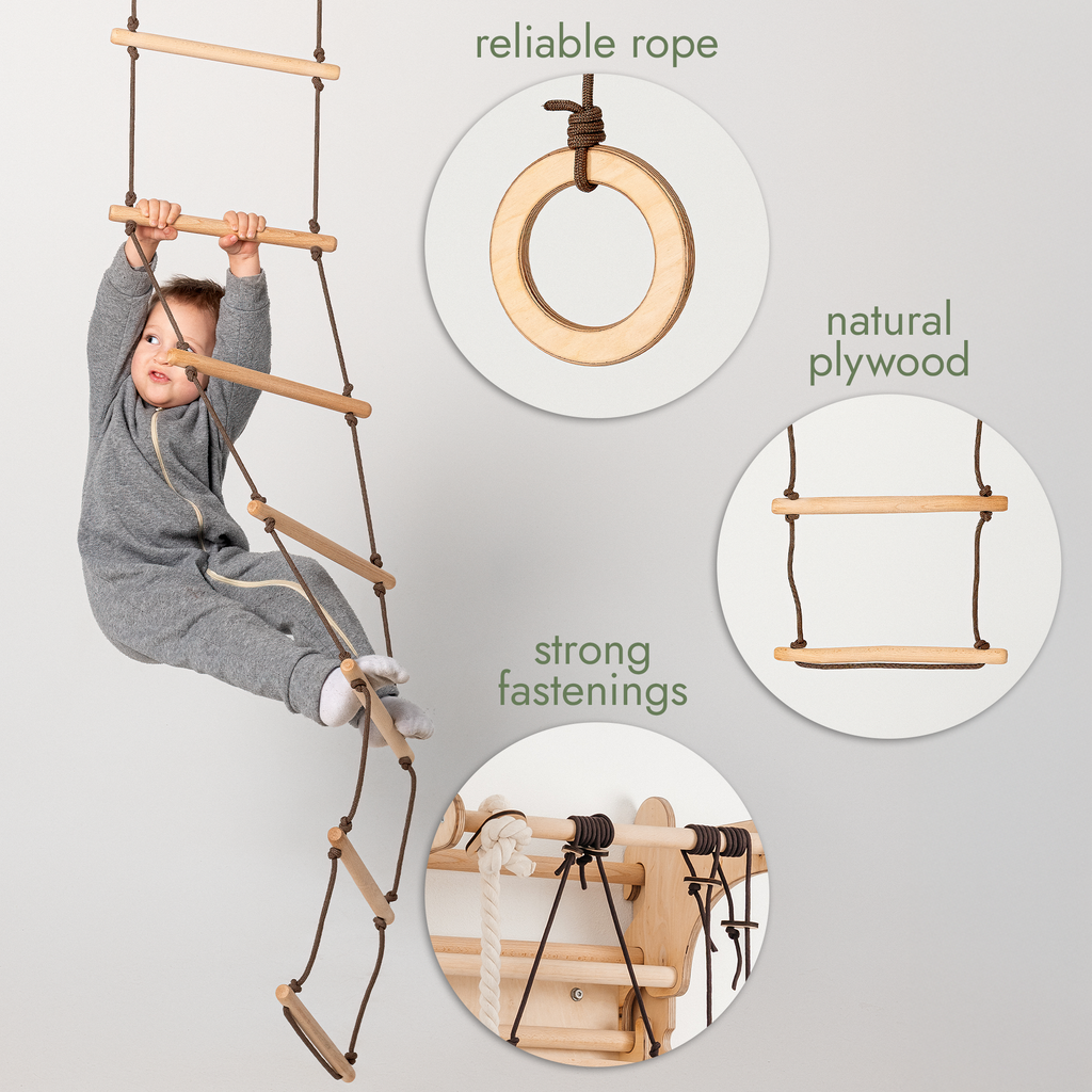 Wooden 3-in-1 Swing Set