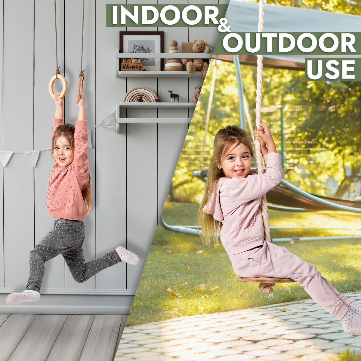 Wooden 3-in-1 Swing Set